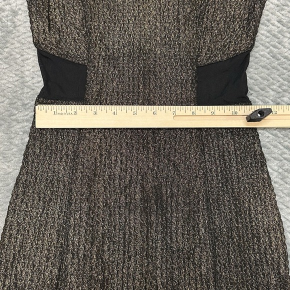 Express Y2K Dress Womens S Size 0 Mesh See Through V Neck Black Gold Whimsygoth - Picture 5 of 12